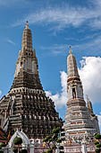 Bangkok Wat Arun - The Phra Prang with one of the four corner satellite prangs. 